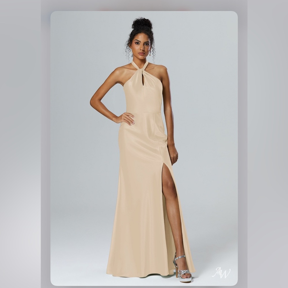 AW bridal - Lawrence dress in satin charmeuse, champagne